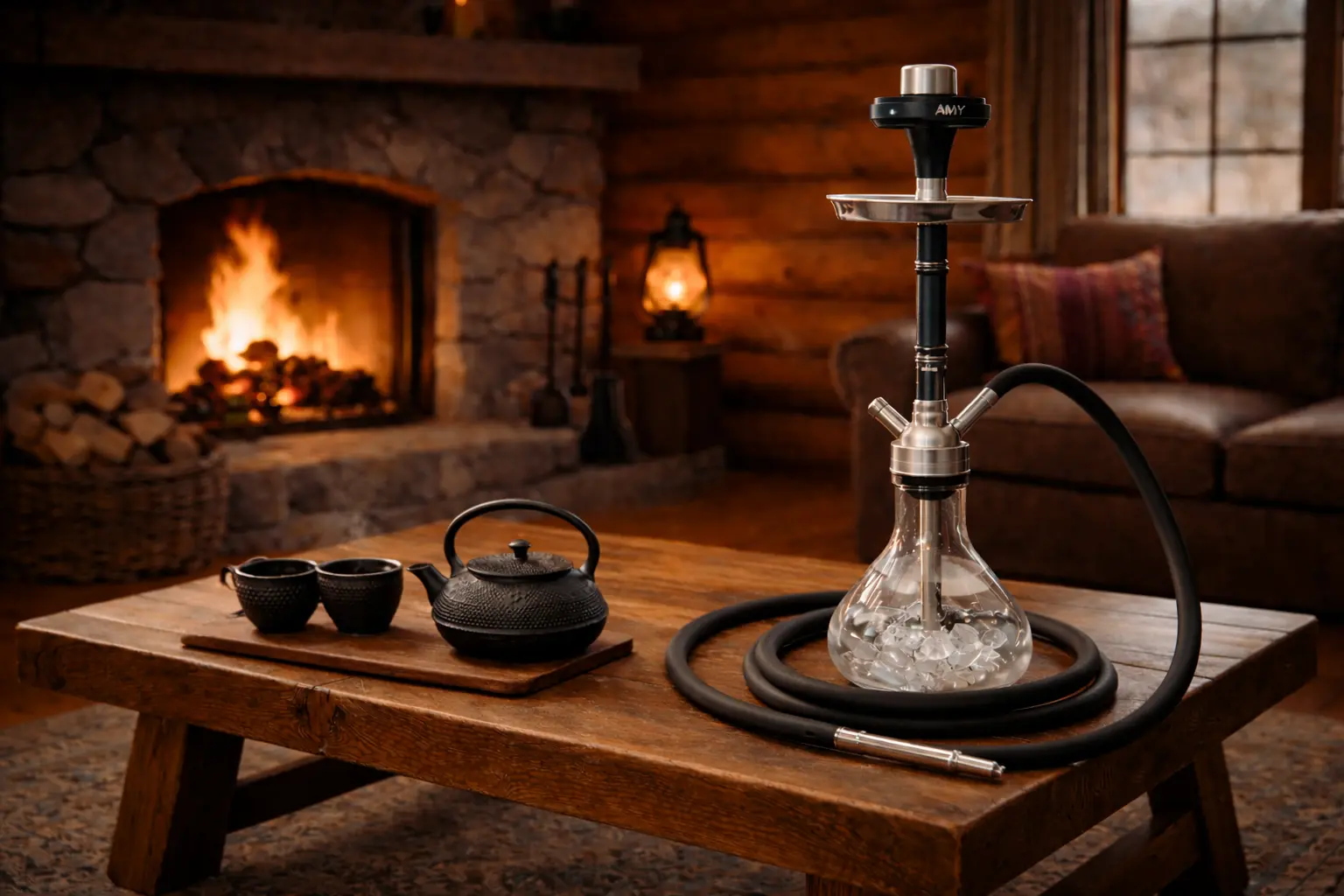 Vodní dýmka v elegantním interiéru jako inspirace pro domácí sestavu